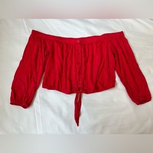 L.A. HEARTS Pacsun red off the shoulder top